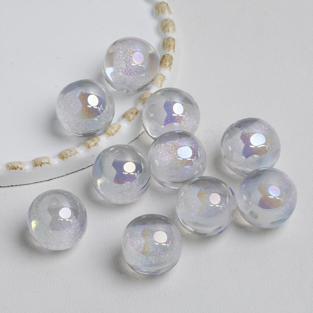 Shimmer Crystal Resin Beads 12mm Round Glossy Mixed Colors 40pcs 6