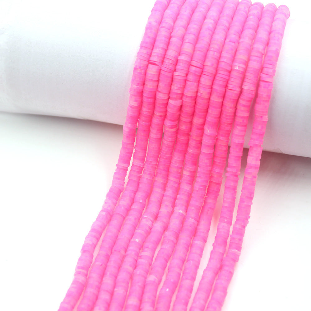 Flat Clay Beads 6mm Colorful Matte Polymer Spacer 10 Strands 25