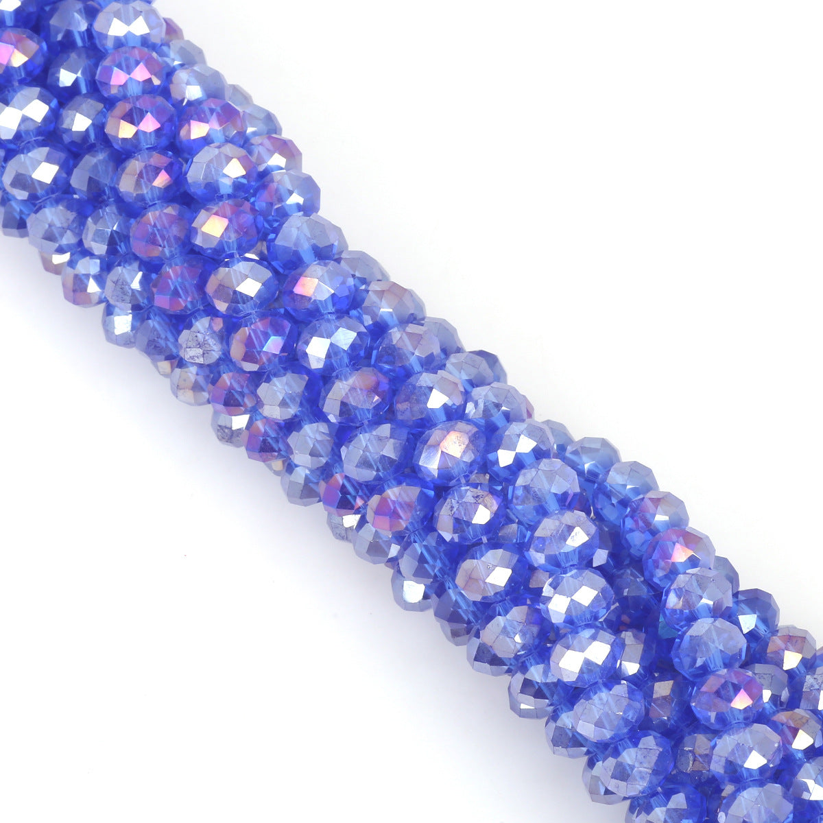 Glass Faceted Spacer Beads 8mm Iridescent Plating 22