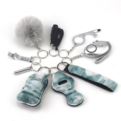 Self Defense Alarm Pompom Keychain Outdoor Safety 10 Pack 5