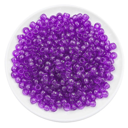 Transparent Acrylic Seed Beads 9mm Large Hole Colorful 100pcs 19