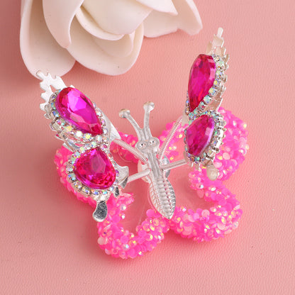 Fancy Butterfly Rhinestone Beads Alloy Spring Action Wings 5pcs 15