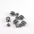Tulip Metal Beads 9mm 11mm Vintage Distressed Antique Silver 100pcs 3
