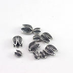 Tulip Metal Beads 9mm 11mm Vintage Distressed Antique Silver 100pcs 3