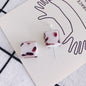 Lampwork Glass Beads Cube 16mm Vintage Cow and Zebra Pattern 10pcs 7