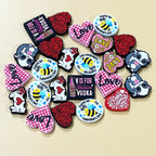 Silicone Focal Beads Valentine Roses Heart Shaped 20pcs 4