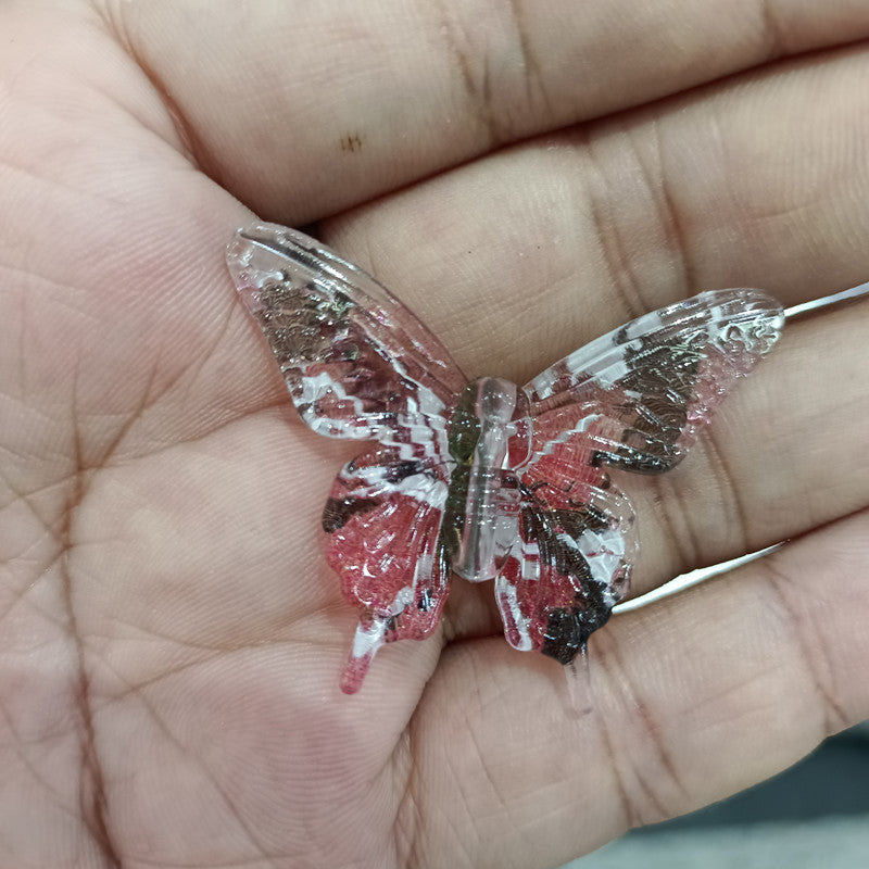 Transparent Swallowtail Acrylic Beads 25x45mm Colored Printing 100pcs 9