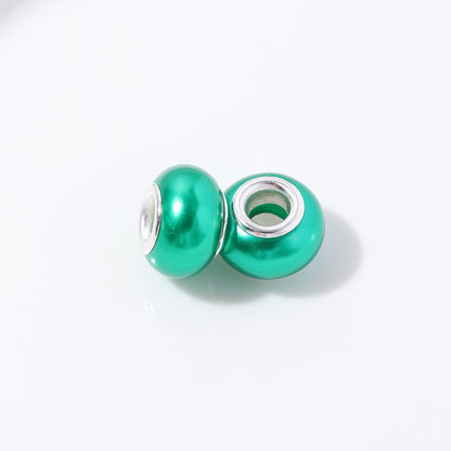 ABS Plastic Donut Spacer Beads 9*14mm Imitation Pearl 100pcs 11