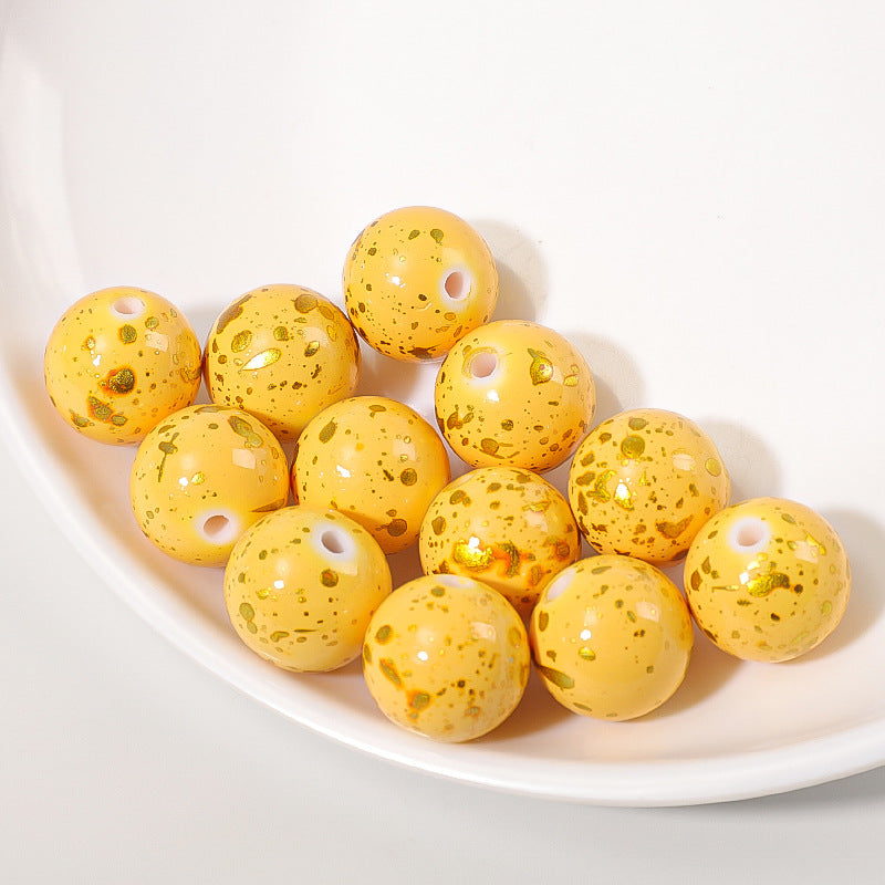 Spray Painted Round Acrylic Beads 16mm Gilded Colorful 50pcs 4