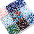 Crackle Round Glass Beads 8mm Multicolor Mixed 30pcs