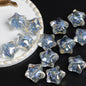 Clear Floral Star Resin Beads 22mm Translucent with Gold Flakes 10pcs 17