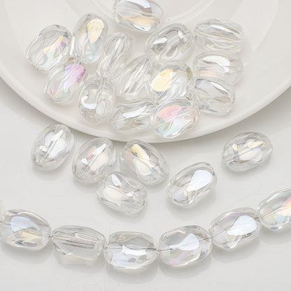 Electroplated Stone Geometric Irregular Glass Beads 11x15mm 20pcs 6