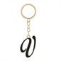 Metal Fashion Letter Keychain Black and Gold Script Design 52