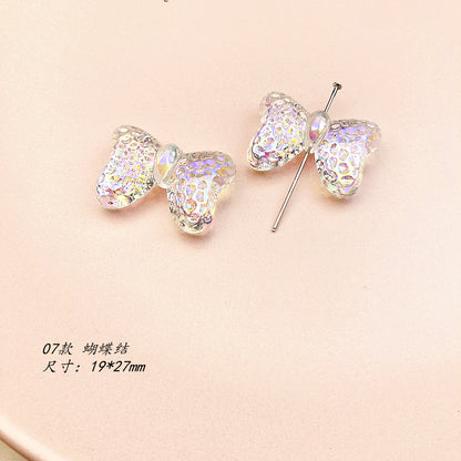 Transparent Bow Series Acrylic Beads AB Colored Plating 10