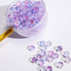 Frosted Round Glass Beads 10mm Soft Matte Finish Gold Flecks 50pcs 2