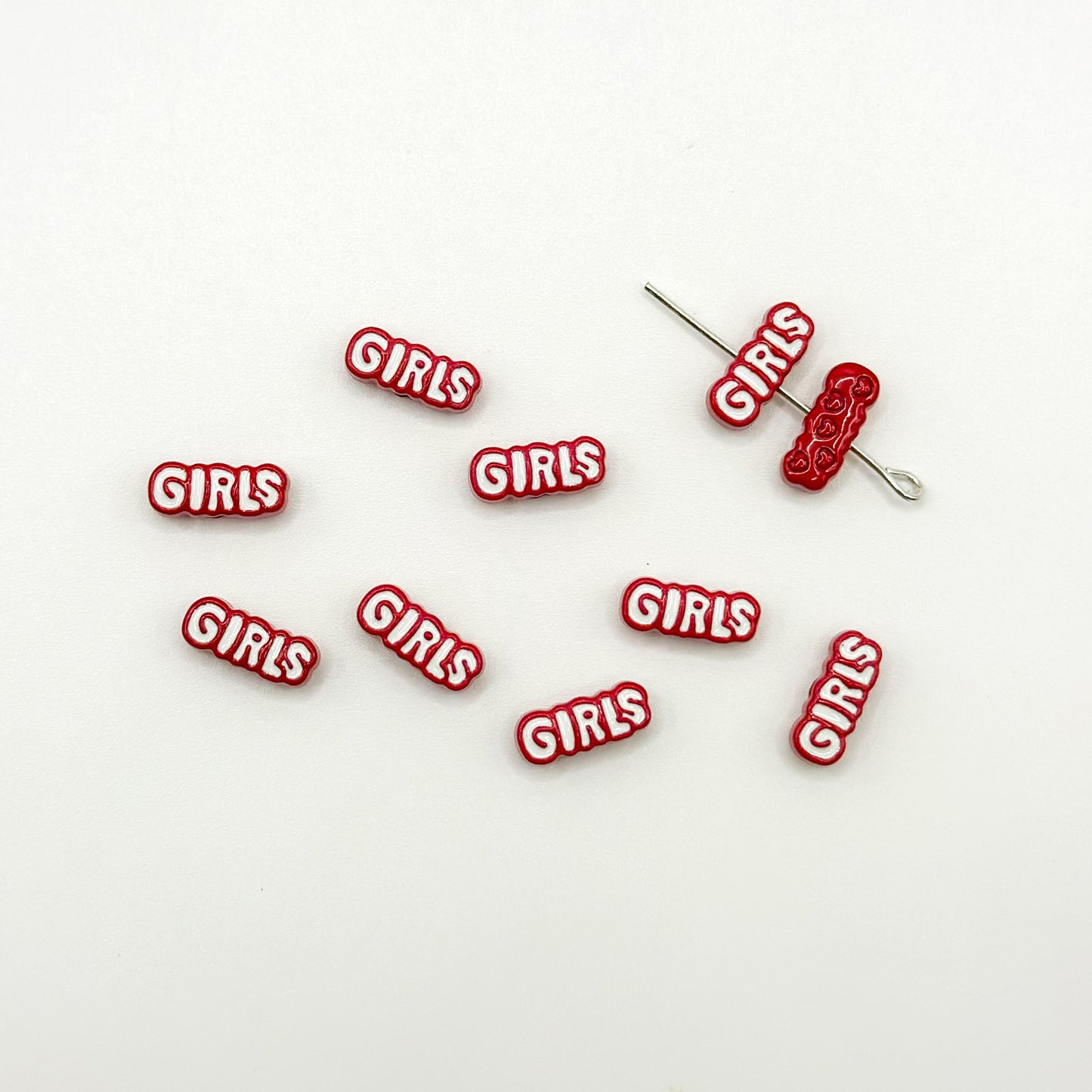 Girl Character Plate Metal Beads 12mm Baking Painted 20pcs 17