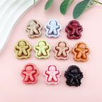 Smiley Gingerbread Man Acrylic Beads 30.5x27.5mm Colorful 10pcs 5