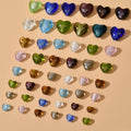 Lampwork Heart Glass Beads 10-20mm Transparent Silver Foil Filled 2pcs