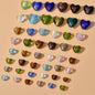 Lampwork Heart Glass Beads 10-20mm Transparent Silver Foil Filled 2pcs
