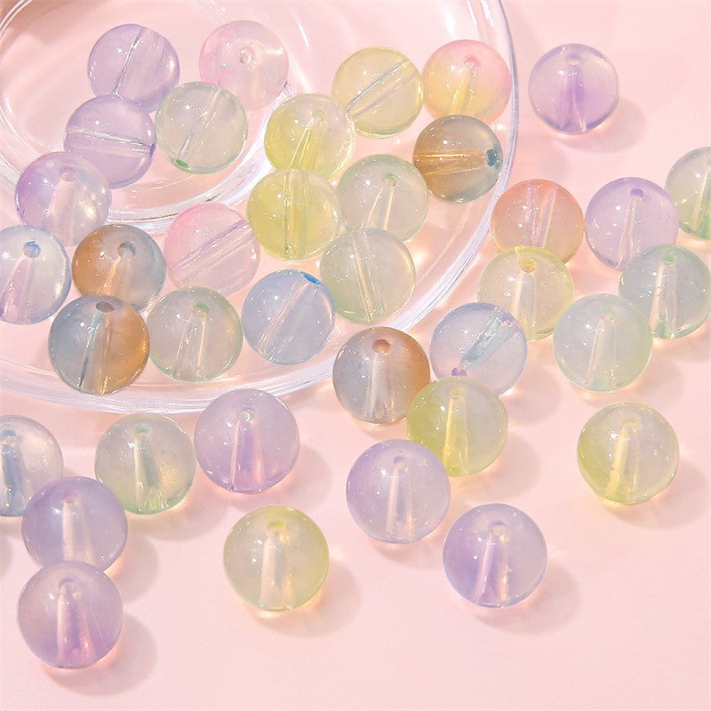 Czech Glass Beads Ball 10mm Pastel Opalescent Mixed Colors 60pcs 2