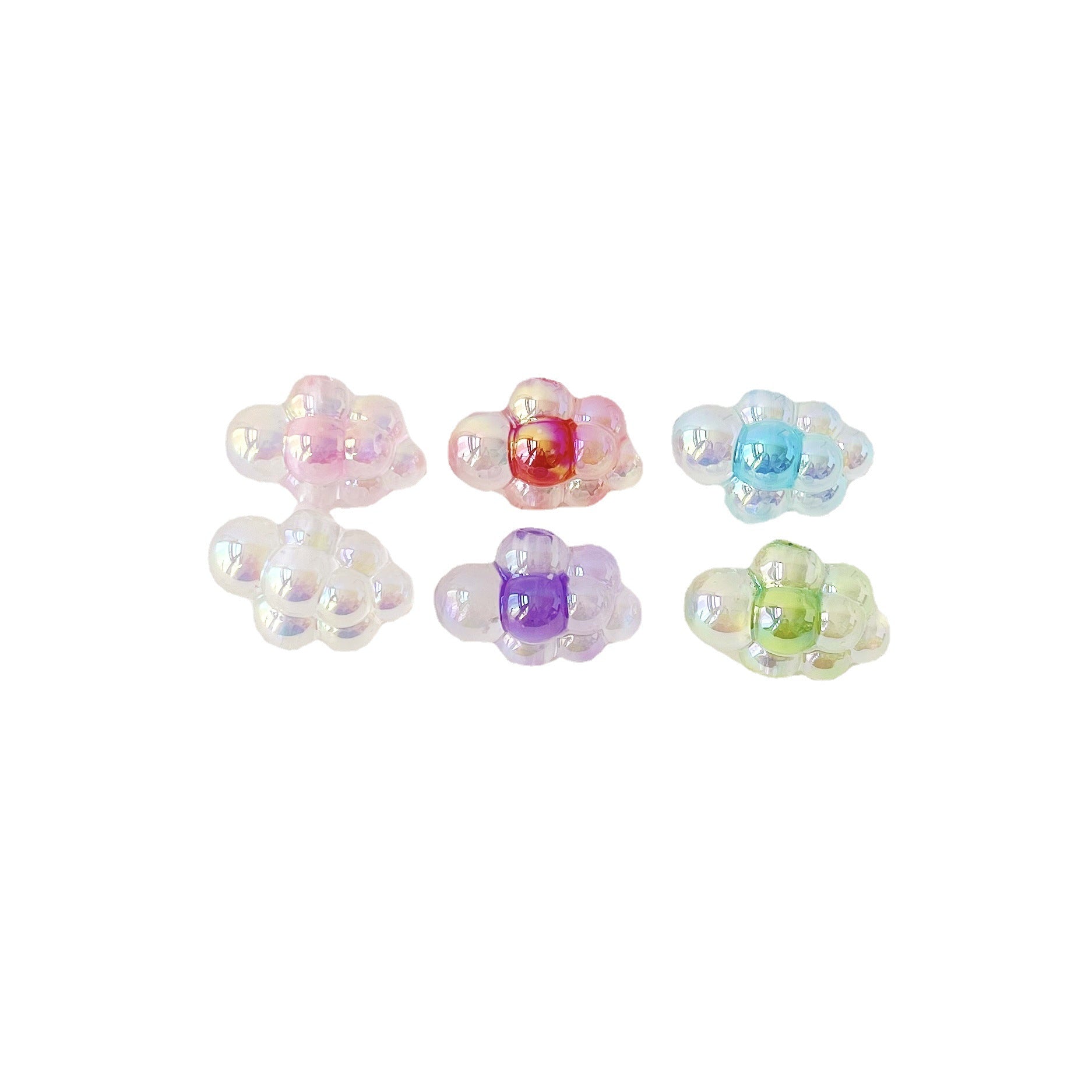 Glow In The Dark Cloud Acrylic Beads 14mm Two-Color Plating 100pcs 4