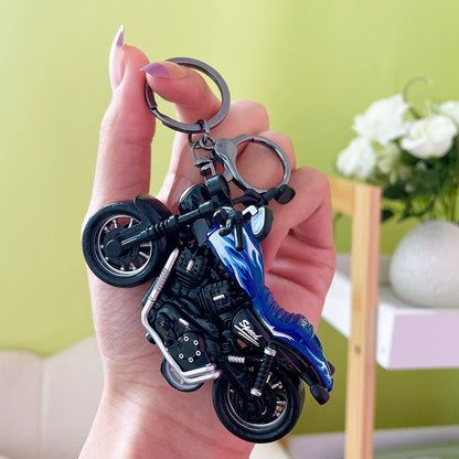 Mini Motorcycle Keychain Alloy Zinc Flame Design 13 Centimeters 8
