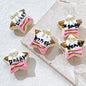 Painted Square Acrylic Beads 2.7mm Hand Drawn Cream Cake Design 12