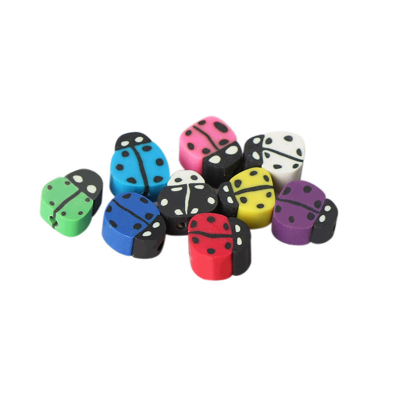 Ladybug Clay Beads 10mm Colorful Polymer Animal Design 200pcs 4