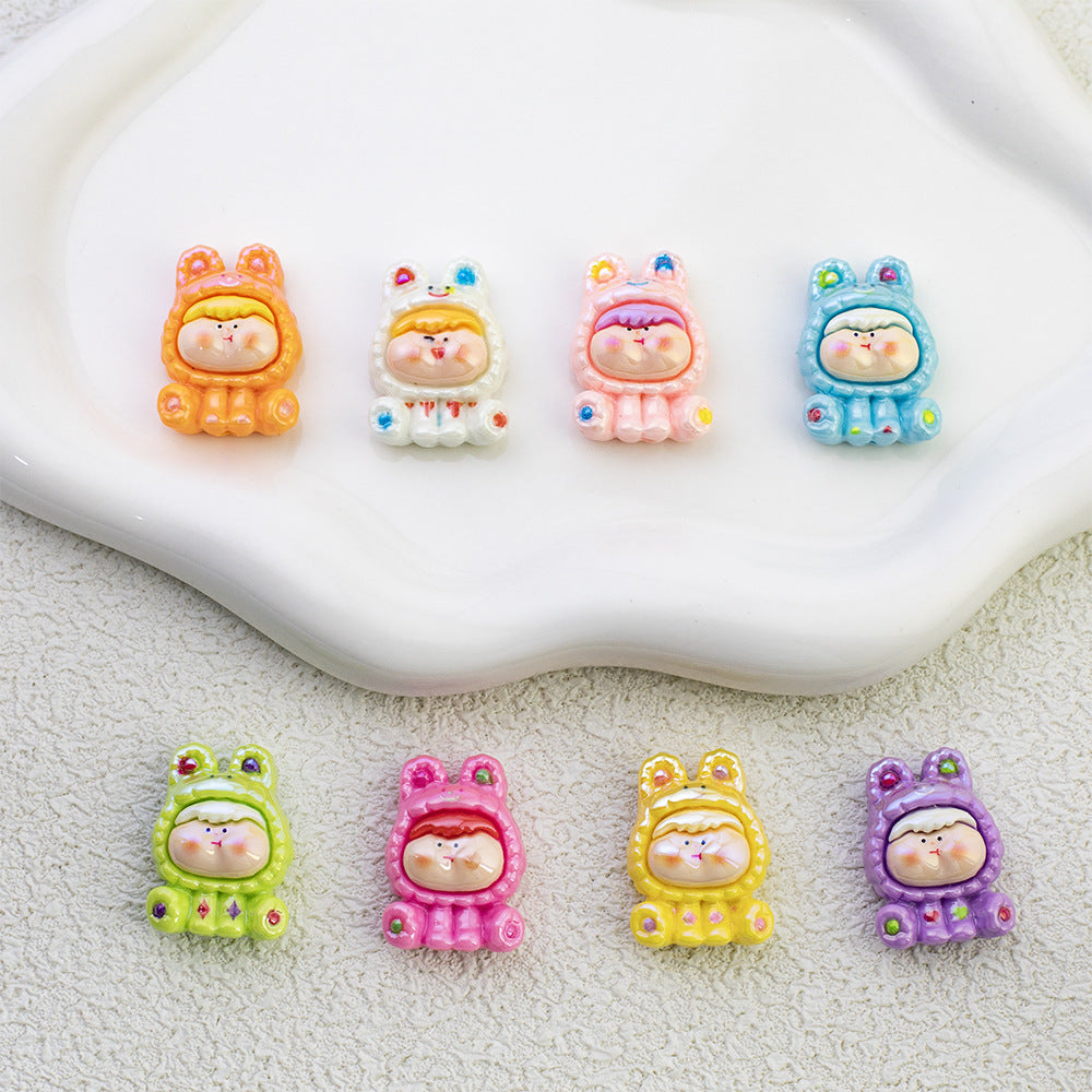 Plating Pop Mart Lilith Resin Beads Glossy Animal Hoodie 10pcs