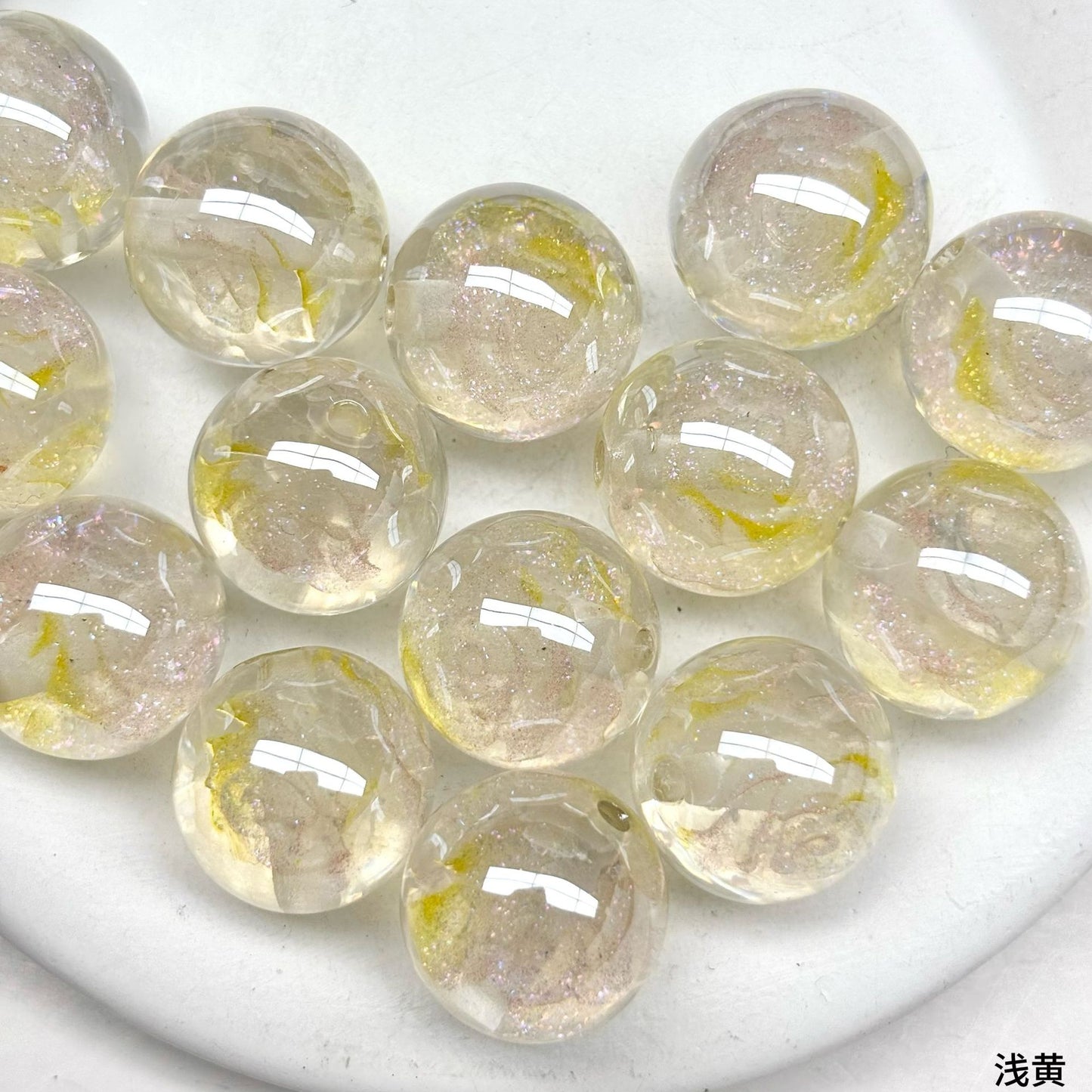 Luminous Rose Resin Beads 16mm Round Multicolor 10pcs 15