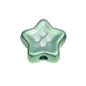 Plating Star and Heart Button Acrylic Beads 11mm Assorted Colors 50pcs 22