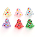 Christmas Tree Transparent Glass Beads 15x16mm Colorful Ornaments 10pcs 5