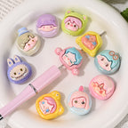Cute Beans Resin Beads Glossy Pastel Colors 10pcs