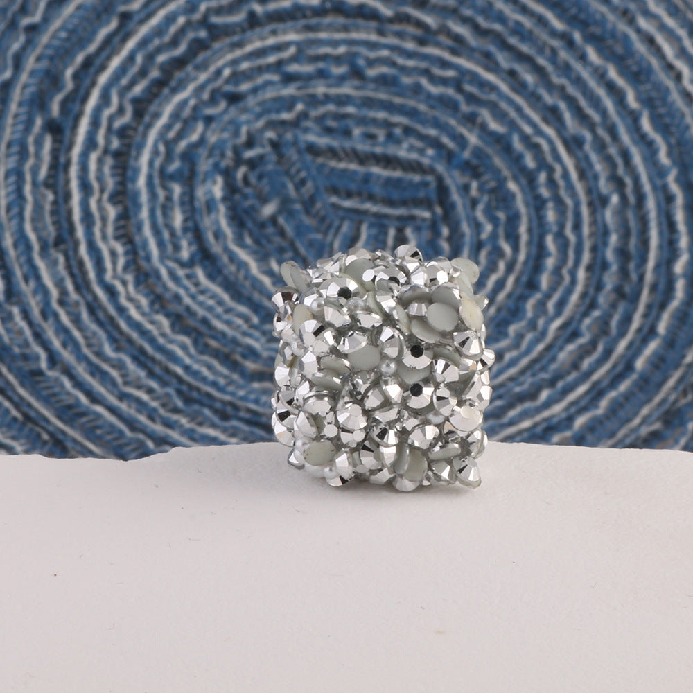 Glitter Square Acrylic Beads 20mm Wrapped Sparkle 10pcs 15