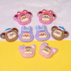 Plating Cute Duoduo Girl Series Resin Beads Glossy Animal Faces 10pcs 3