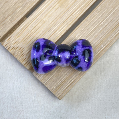 Leopard Print Bow Acrylic Beads 20mm Colorful Mixed 50pcs 8