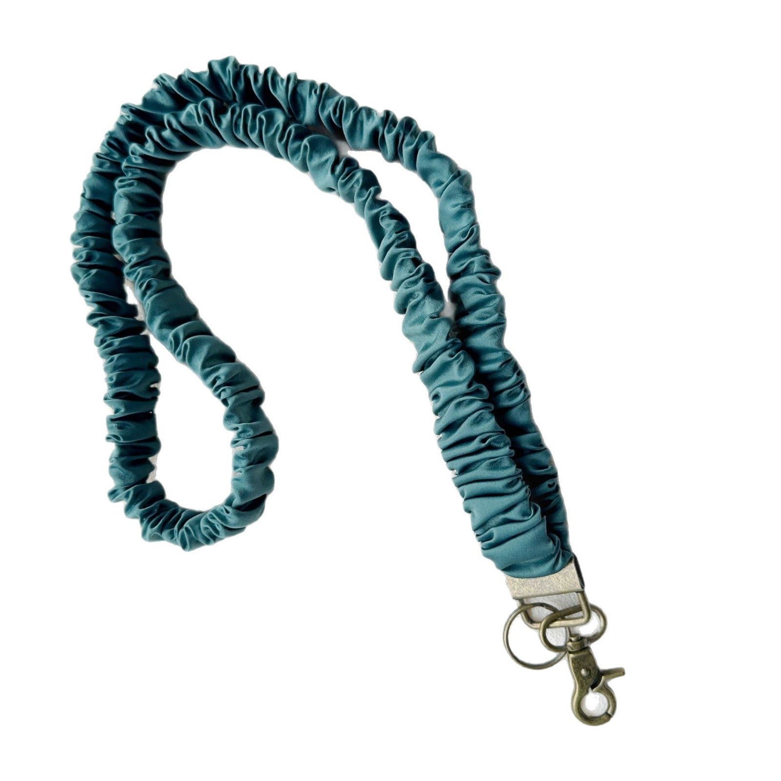 Stretchy Satin Scrunchie Lanyard Keychain Ruched Texture 49cm 1pc 5