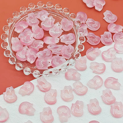 Czech Glass Beads Fox 18mm Translucent Pastel Colors 25pcs 10