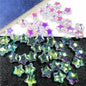 Small Star Czech Glass Beads 8mm Translucent Gold Flecked 50pcs 35
