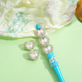 Bow Heart Acrylic Beads 20mm Iridescent Rhinestone Pastel 10pcs 4