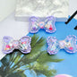 Hand Painted Bow Acrylic Beads 40mm Colorful Heart Design 5pcs 13