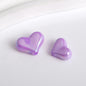 Solid Color Plating Heart Acrylic Flat Beads 13mm 17mm 250pcs 13