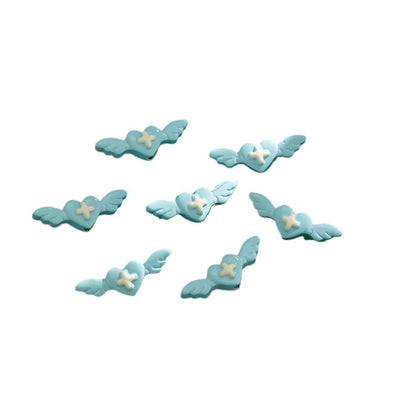 Angel Wing Metal Beads 25mm Colorful Baking Painted 10pcs 5