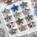 Plating Leopard Star Acrylic Beads 23mm Punk Style 10pcs 3