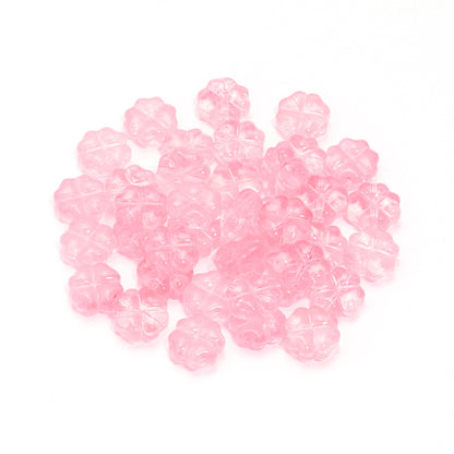 Color Transparent Clover Glass Beads 10mm Assorted Colors 50pcs 16