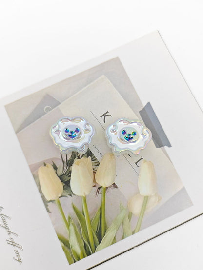 UV Plating Tiny Sheep Acrylic Flat Beads 24mm Glossy Face 50pcs 18