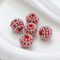 Embellished Bubblegum Beads 20mm Pearl Wrapped with Rhinestone Chain 4pcs 15
