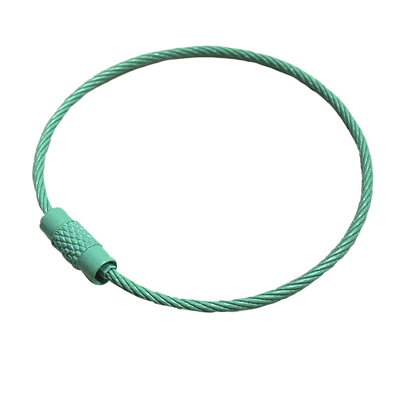 Spray Painted Steel Cable Keyrings Colorful Flexible Durable 20pcs 20