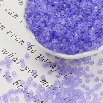 Frosted Transparent Seed Glass Beads 3mm Mixed Colors 1400pcs 14