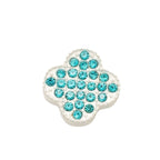 Four-Leaf Clover Rhinestone Beads 16mm Alloy Pave 10pcs 5